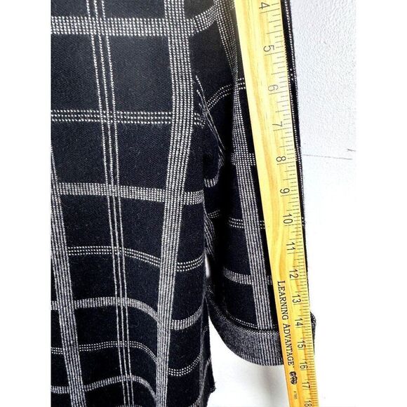 Anthropologie Moth 3/4 Sleeve Black and White Plaid Knit Jacket Sz S EUC - Picture 6 of 7